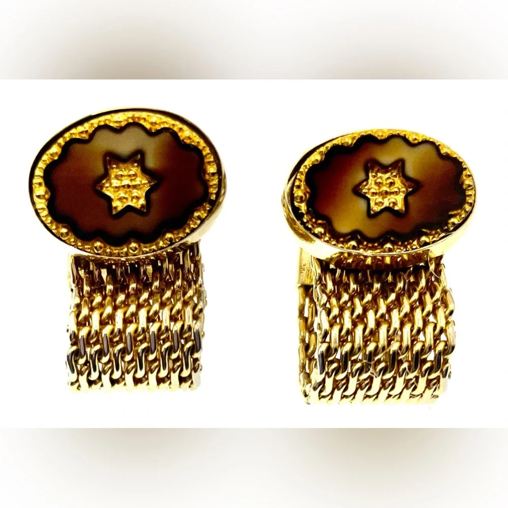 Vintage Signed Destino Gold Tone Wraparound Cufflinks